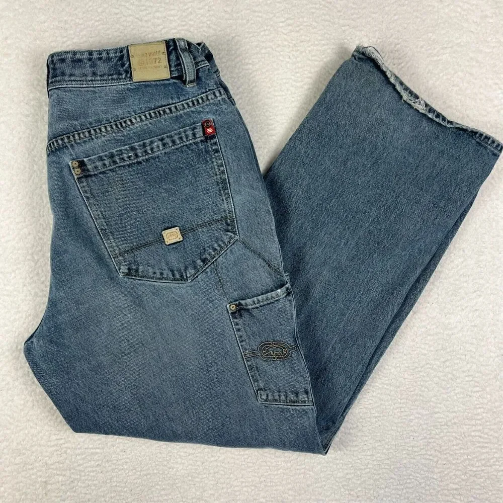 Ecko Unltd Jeans Mens Sz 36 Carpenter Wide Leg Hip Hop Baggy 90s Skater Y2K‎